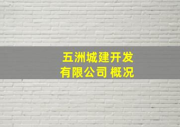 五洲城建开发有限公司 概况